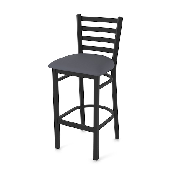 Holland Bar Stool Co 30" Stationary Bar Stool, Black Wrinkle, Canter Storm Seat - 40030BW004