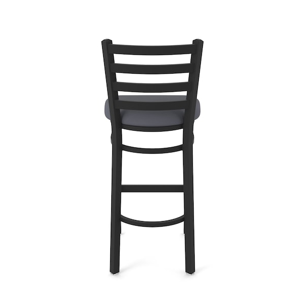Holland Bar Stool Co 30" Stationary Bar Stool, Black Wrinkle, Canter Storm Seat - 40030BW004