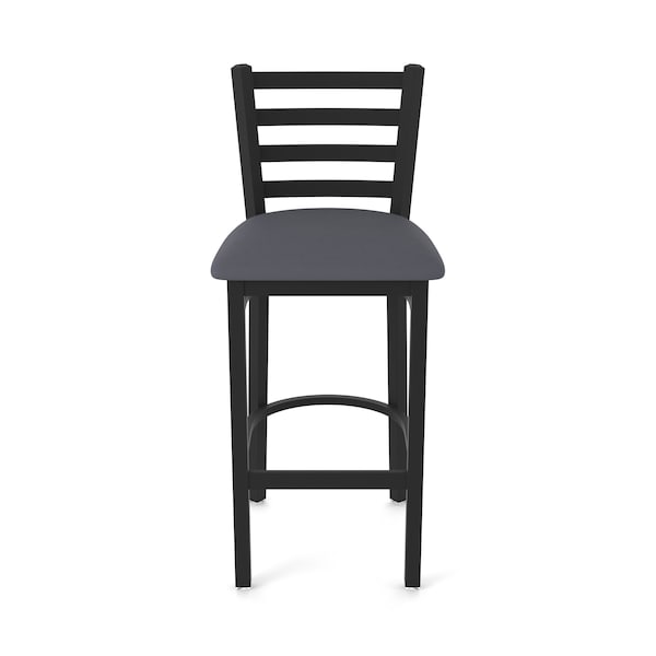 Holland Bar Stool Co 30" Stationary Bar Stool, Black Wrinkle, Canter Storm Seat - 40030BW004