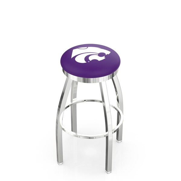 Holland Bar Stool Co 25" Chrome Kansas State Swivel Bar Stool, Accent Ring - L8C2C25KNSASS