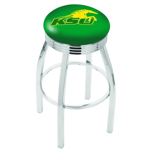 Holland Bar Stool Co 30" Chrome Kentucky State University Swivel Bar Stool, Accent Ring - L8C3C30KYSTUN