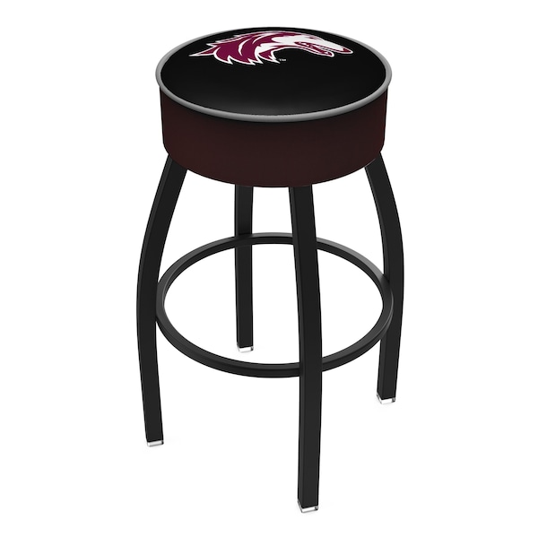 Holland Bar Stool Co 25" Southern Illinois Cushion Seat, Blk Wrinkle Base Swivel Bar Stool - L8B125SOUILL