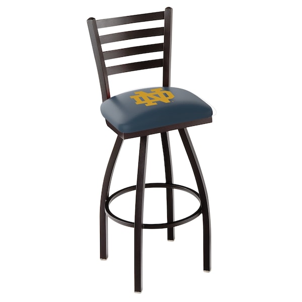 Holland Bar Stool Co 25" Blk Wrinkle Notre Dame (ND) Swivel Bar Stool, Ladder Back - L01425ND-ND
