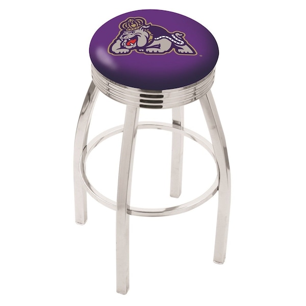 Holland Bar Stool Co 25" Chrome James Madison Swivel Bar Stool, Accent Ring - L8C3C25JMSMAD