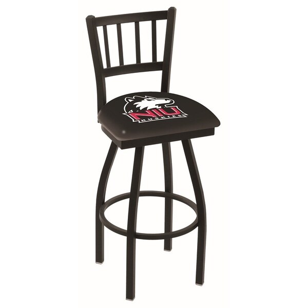 Holland Bar Stool Co 30" Blk Wrinkle Northern Illinois Swivel Bar Stool, Jailhouse Back - L01830NORILL