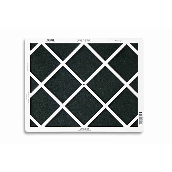 Castle Filters 20x25x1 Castle High Flow MERV 8 HVAC One-Year Air Filter - 1-2025