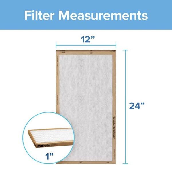 Filtrete Filtrete 12 in. W X 24 in. H X 1 in. D Polypropylene 2 MERV Flat Panel Filter 2 pk - FPL20-2PK-24