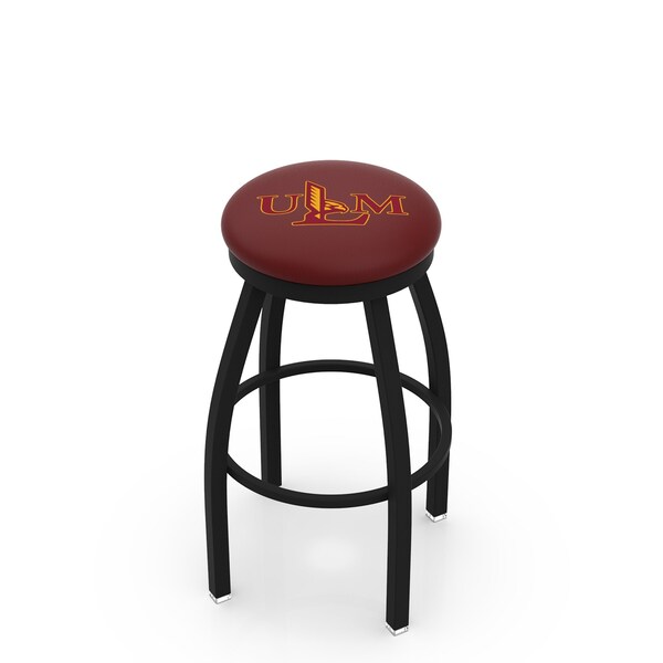 Holland Bar Stool Co 30" Blk Wrinkle Louisiana-Monroe Swivel Bar Stool, Accent Ring - L8B2B30LA-MON