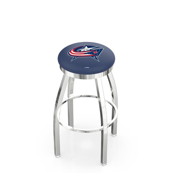 Holland Bar Stool Co 25" Chrome Columbus Blue Jackets Swivel Bar Stool, Accent Ring - L8C2C25COLBLU
