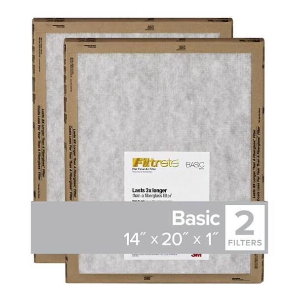 Filtrete Filtrete 14 in. W X 20 in. H X 1 in. D Synthetic 1 MERV Flat Panel Filter 2 pk - FPL05-2PK-24