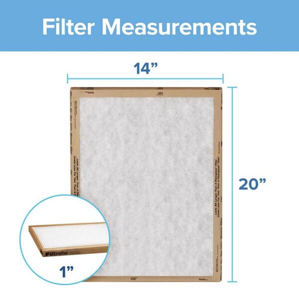 Filtrete Filtrete 14 in. W X 20 in. H X 1 in. D Synthetic 1 MERV Flat Panel Filter 2 pk - FPL05-2PK-24