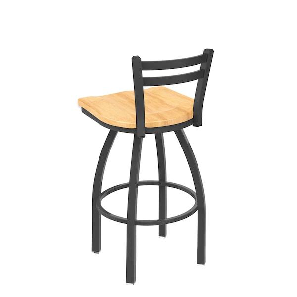 Holland Bar Stool Co 30" Low Back Swivel Bar Stool, Pewter Finish, Nat Maple Seat - 41130PWNATMPL