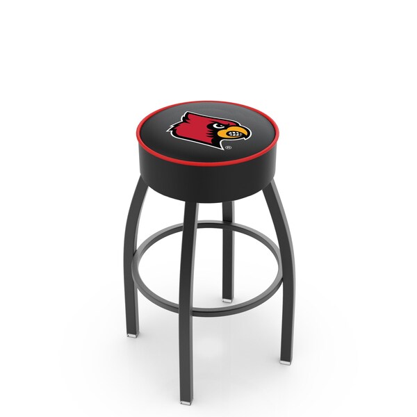 Holland Bar Stool Co 30" 4" Louisville Cushion Seat, Blk Wrinkle Base Swivel Bar Stool - L8B130LVILLE