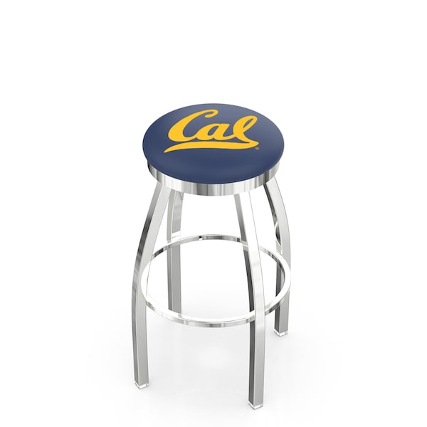 Holland Bar Stool Co 25" Chrome Cal Swivel Bar Stool, Accent Ring - L8C2C25CAL-UN