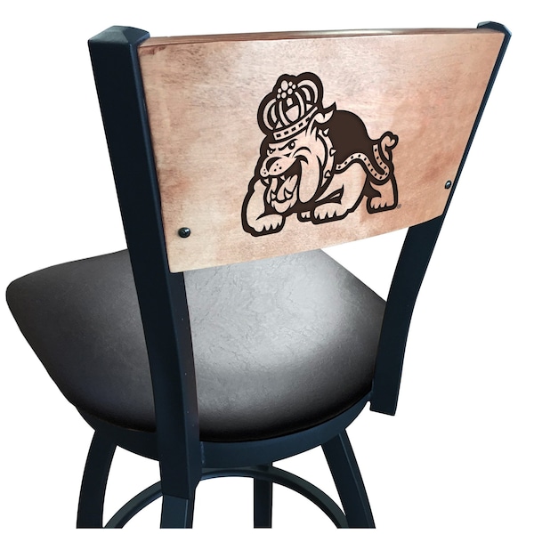 Holland Bar Stool Co 30" Blk Wrinkle James Madison Swivel Bar Stool, Laser Engraved Back - L03830BWMEDMPLAJMSMADBLKVINYL