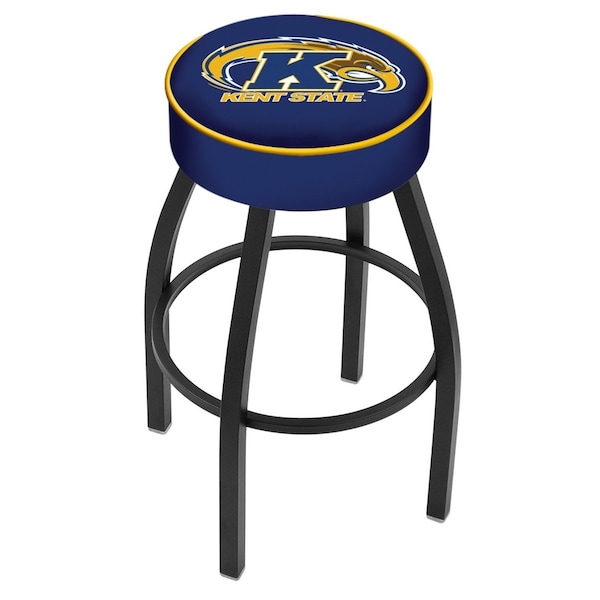Holland Bar Stool Co 30" 4" Kent State Cushion Seat, Blk Wrinkle Base Swivel Bar Stool - L8B130KENTST