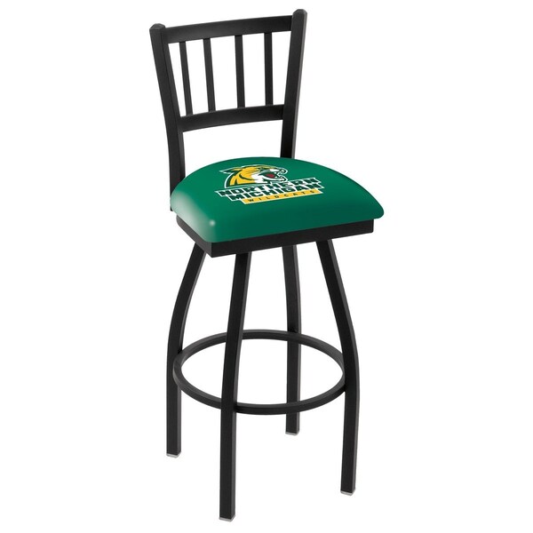 Holland Bar Stool Co 25" Blk Wrinkle Northern Michigan Swivel Bar Stool, Jailhouse Back - L01825NORMIC