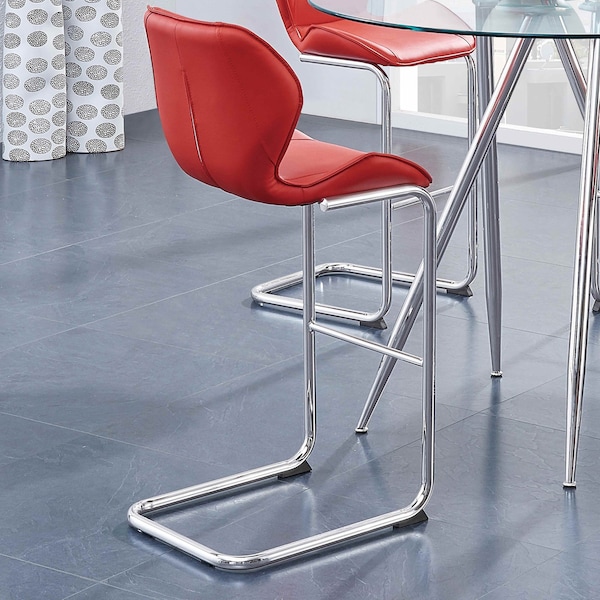 Global Furniture Usa Contemporary PU D1446 Red Bar Stool - 769
