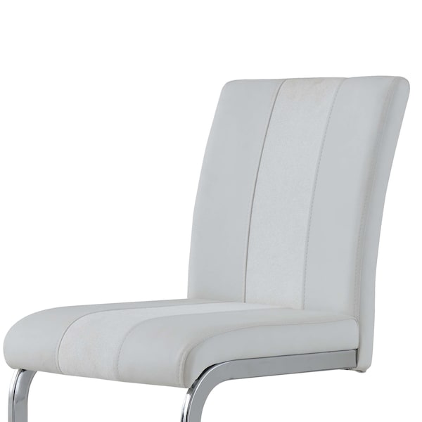 Global Furniture Usa Contemporary Fabric, PU D915 2 White Bar Stools - 2968