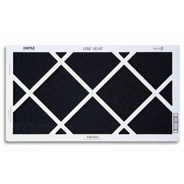 Castle Filters 14x25x1 Castle High Flow MERV 8 HVAC One-Year Air Filter - 1-1425