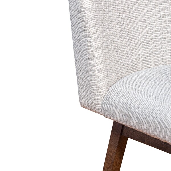 Armen Living Basila Swivel Bar Stool in Brown Oak Wood Finish with Beige Fabric - 840254332188