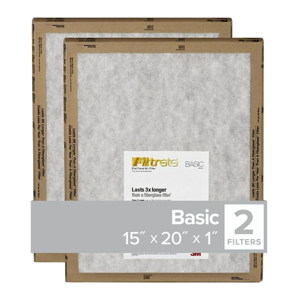 Filtrete Filtrete 15 in. W X 20 in. H X 1 in. D Synthetic 5 MERV Flat Panel Filter 2 pk - FPL06-2PK-24