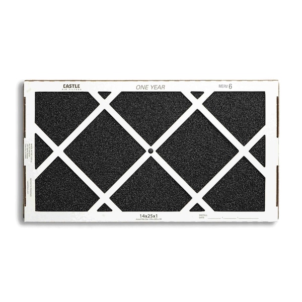 Castle Filters 14x25x1 Castle Super Flow MERV 6 HVAC One Year Air Filter - 1-1425M6