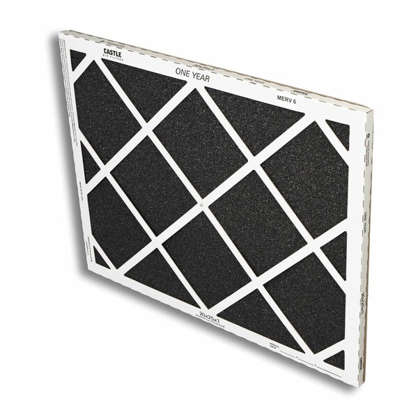 Castle Filters 20x25x1 Castle Super Flow MERV 6 HVAC One Year Air Filter - 1-2025M6