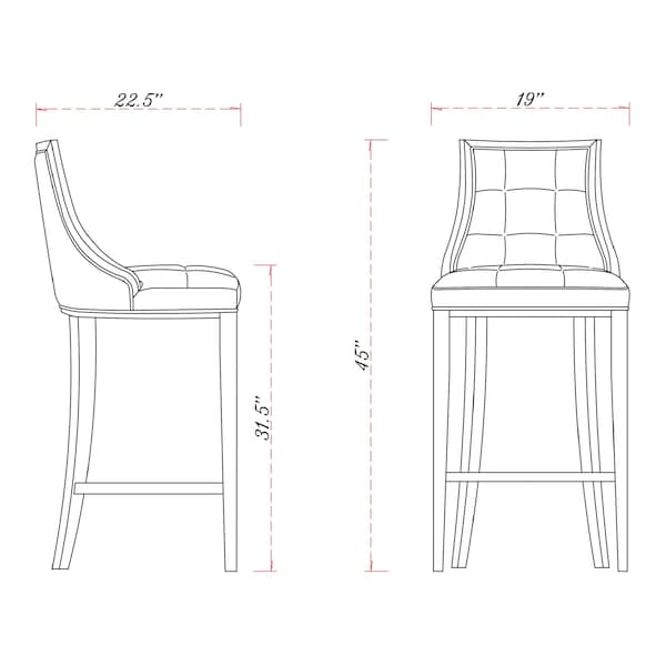 Manhattan Comfort Fifth Avenue Bar Stool in Bronze and Walnut (Set of 3) - 3-BS007-BZ