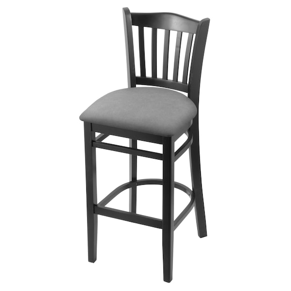 Holland Bar Stool Co 30" Bar Stool, Black Finish, Canter Grey Seat - 312030BLK007