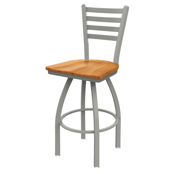 Holland Bar Stool Co 30" Swivel Bar Stool, Nickel Finish, Med Maple Seat - 41030ANMEDMPL