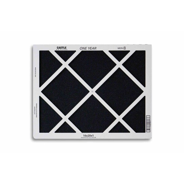 Castle Filters 16x20x1 Castle High Flow MERV 8 HVAC One-Year Air Filter - 1-1620