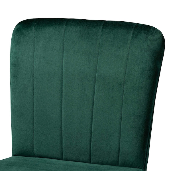Baxton Studio Preston Modern Luxe and Glam Green Velvet Upholstered and Two-Tone Metal 2-Piece Bar Stool Set - SET OF 2 190-11785-ZORO