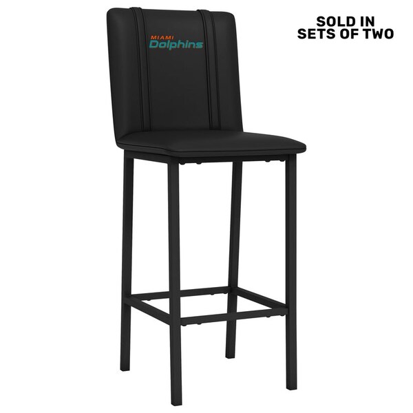 Dreamseat Bar Stool 500 with Miami Dolphins Secondary Logo, 2PK - XZ500BSDBLK-PSNFL20091A