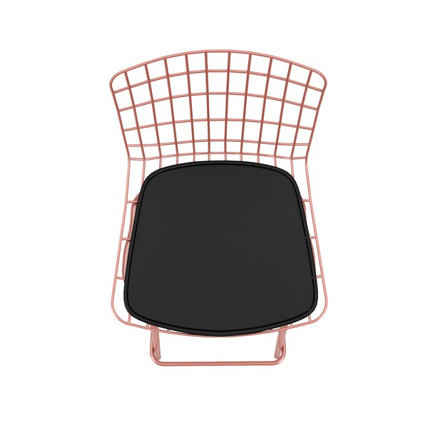 Manhattan Comfort Madeline Barstool, Rose Pink Gold and Black, PK3 - 3-198AMC5