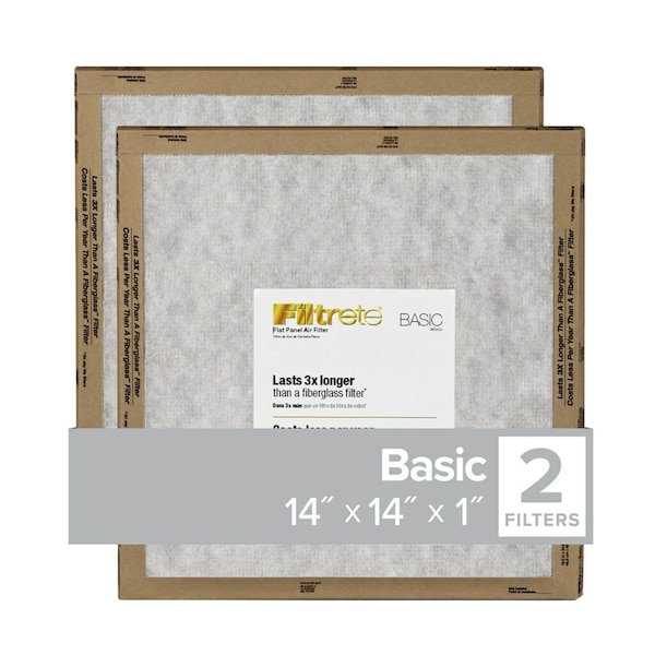 Filtrete Filtrete 14 in. W X 14 in. H X 1 in. D Synthetic 1 MERV Flat Panel Filter 2 pk - FPL11-2PK-24