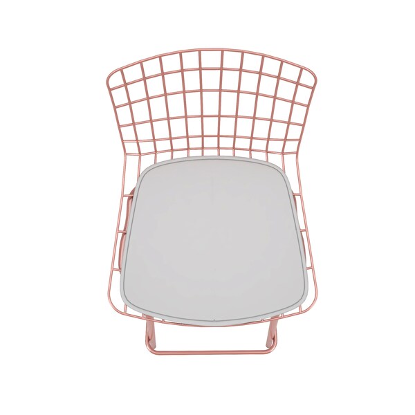 Manhattan Comfort Madeline Barstool, Rose Pink Gold and White, PK3 - 3-198AMC6