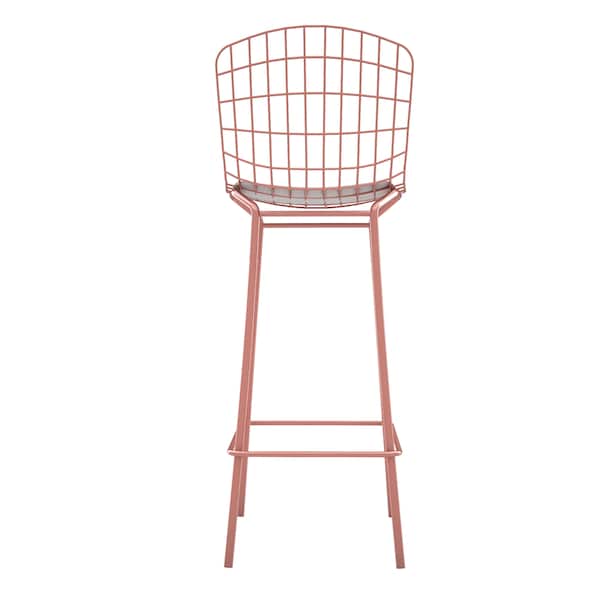 Manhattan Comfort Madeline Barstool, Rose Pink Gold and White, PK3 - 3-198AMC6