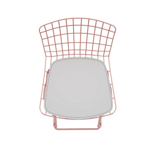 Manhattan Comfort Madeline Barstool, Rose Pink Gold and White, PK2 - 2-198AMC6