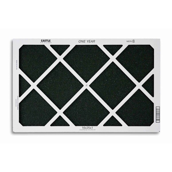 Castle Filters 16x25x1 Castle High Flow MERV 8 HVAC One-Year Air Filter - 1-1625