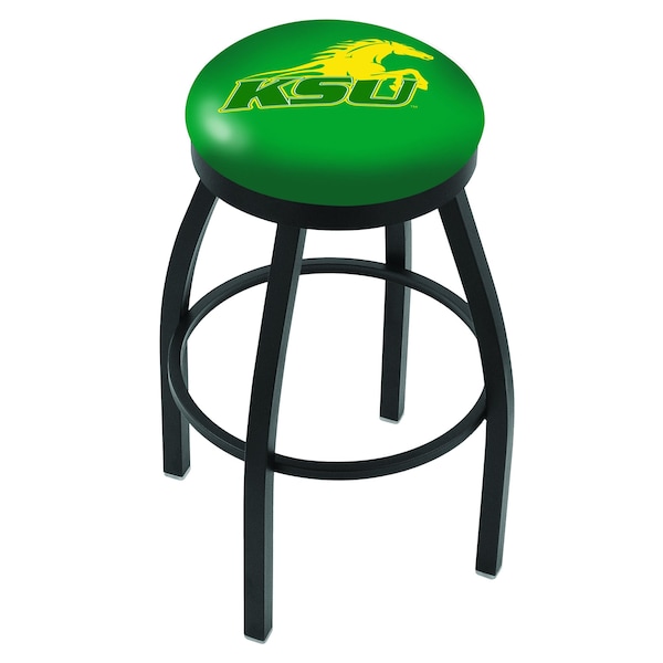 Holland Bar Stool Co 25" Blk Wrinkle Kentucky State University Swivel Bar Stool, Accent Ring - L8B2B25KYSTUN