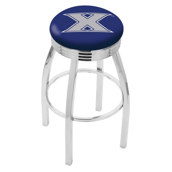 Holland Bar Stool Co 25" Chrome Xavier Swivel Bar Stool, Accent Ring - L8C3C25XAVIER