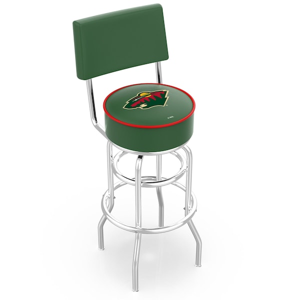Holland Bar Stool Co 30" Chrome 2-Ring Minnesota Wild Swivel Bar Stool, Back - L7C430MINWLD