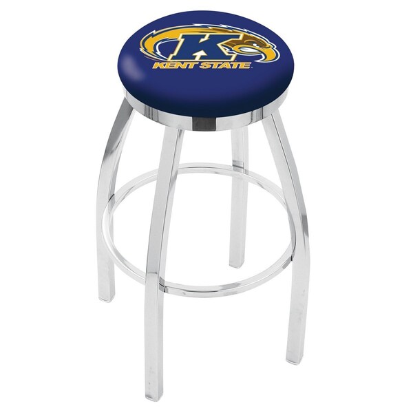 Holland Bar Stool Co 25" Chrome Kent State Swivel Bar Stool, Accent Ring - L8C2C25KENTST
