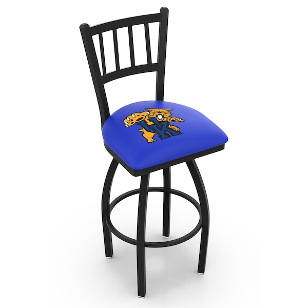 Holland Bar Stool Co 25" Blk Wrinkle Kentucky "Wildcat" Swivel Bar Stool, Jailhouse Back - L01825UKYCAT