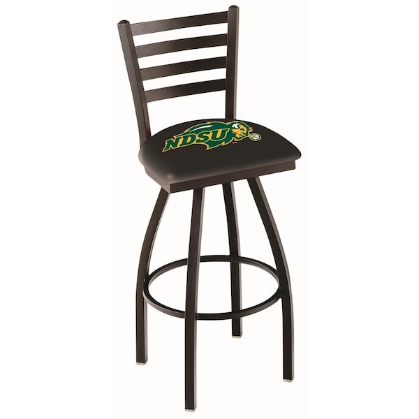 Holland Bar Stool Co 30" Blk Wrinkle North Dakota State Swivel Bar Stool, Ladder Back - L01430NDAKST-B