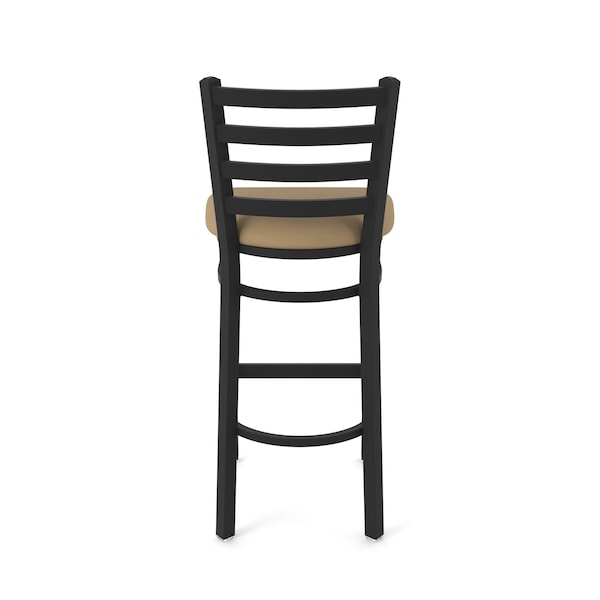 Holland Bar Stool Co 30" Stationary Bar Stool, Black Wrinkle, Canter Sand Seat - 40030BW013