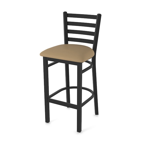 Holland Bar Stool Co 30" Stationary Bar Stool, Black Wrinkle, Canter Sand Seat - 40030BW013