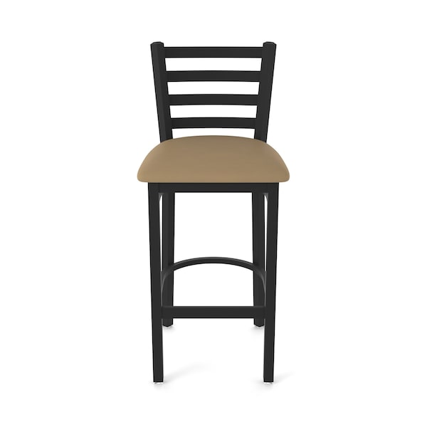 Holland Bar Stool Co 30" Stationary Bar Stool, Black Wrinkle, Canter Sand Seat - 40030BW013
