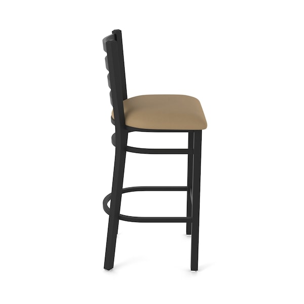Holland Bar Stool Co 30" Stationary Bar Stool, Black Wrinkle, Canter Sand Seat - 40030BW013
